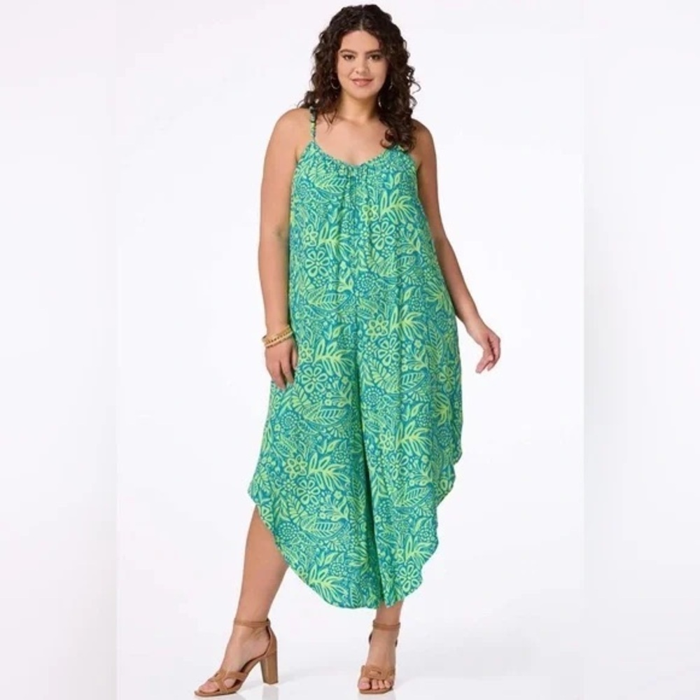 Cato | PLUS SIZE LIME BLUE GENIE JUMPSUIT Plus Size Malibu